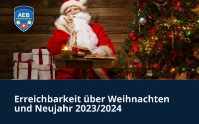 Erreichbarkeit über Weihnachten und Neujahr 2023/2024